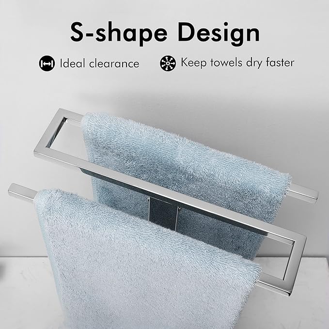 KES Hand Towel Rack Stand, Countertop Towel Rack Free Standing S-Shape Hand Towel Holder with Marble Base for Bathroom SUS304 Stainless Steel Polished Finished, BTH223