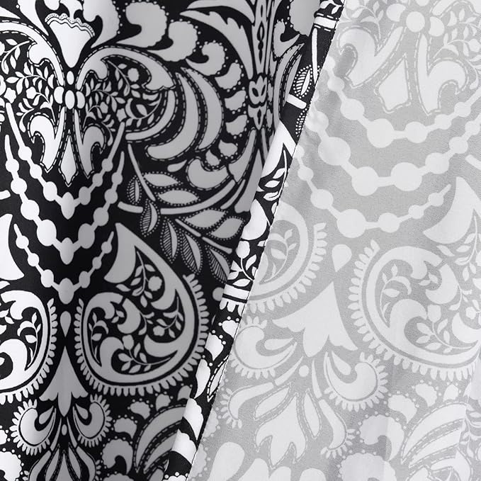 Lush Decor Boho Medallion Shower Curtain Single 72" W x 72" L Black - Boho Shower Curtains for Bathroom Decor - Black Bathroom Curtain
