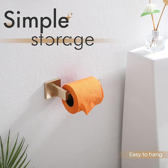 KOKOSIRI Toilet Paper Holders Wall Mounted Toilet Roll Holder for Bathrooms Hardware Washroom, Champagne Bronze Stainless Steel B2003CPG