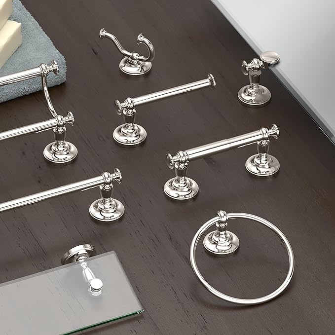 Gatco 4122 Tavern Towel Ring, Polished Nickel, 6.5"