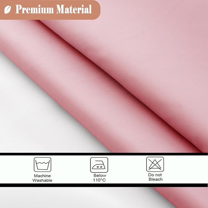 UFRIDAY 72x78 Inch Shower Curtain Pink with Mesh Window, Machine Washable Water Resistant Bathroom Curtains Grommet Shower Curtain Set with 12 Hooks