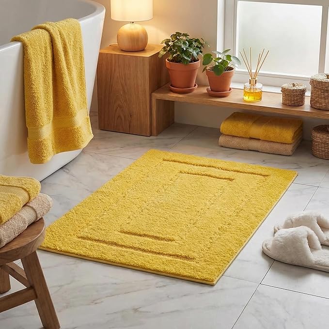GRANNY SAYS Bathroom Rug Mat,36" x 24" Bath Mats for Bath Non-Slip, Super Soft and Water Absorbent, Microfiber Bath Rugs, Machine Wash Dry, Large Bath Rugs for Bathroom Floor, Yellow