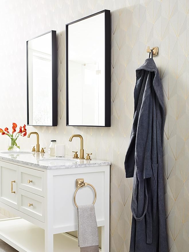 Amerock BH36092CZ | Champagne Bronze Towel Ring | 7-9/16 in (192 mm) Length Towel Holder | Stature | Hand Towel Holder for Bathroom Wall | Small Kitchen | Bath Accessories