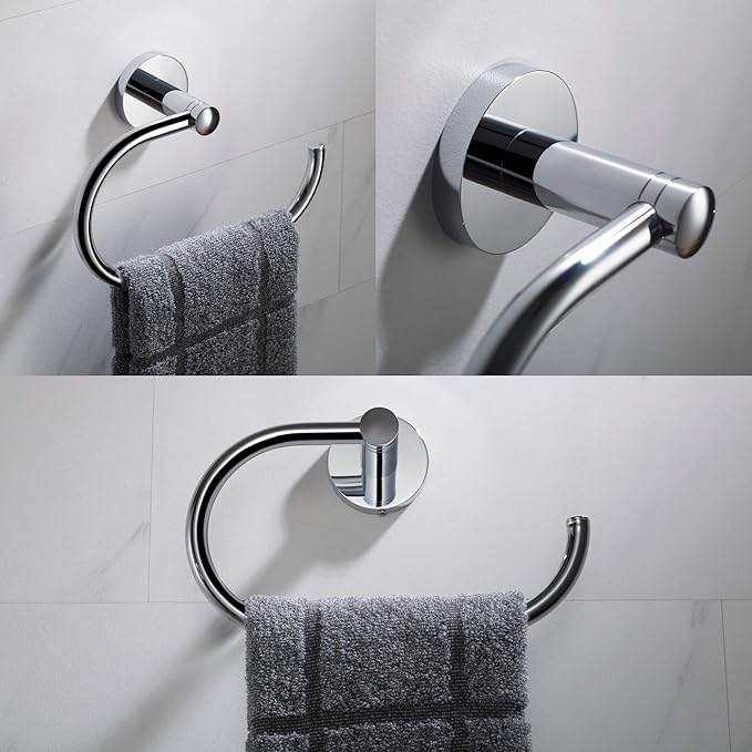 KRAUS Elie Bathroom Towel Ring, Chrome Finish, KEA-18825CH