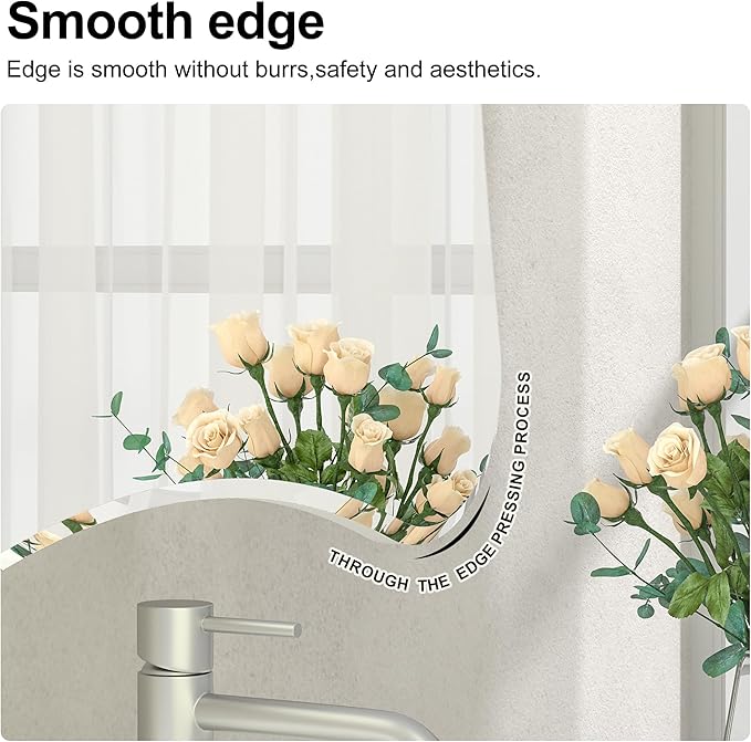 20x30 Beveled Edge Medicine Cabinet with Mirror,Frameless Mirrored Medicine Cabinets for Bathroom,Mirrored Medicine Cabinet Wall Mounted,Surface Mount Bathroom Vanity Mirror with Storage
