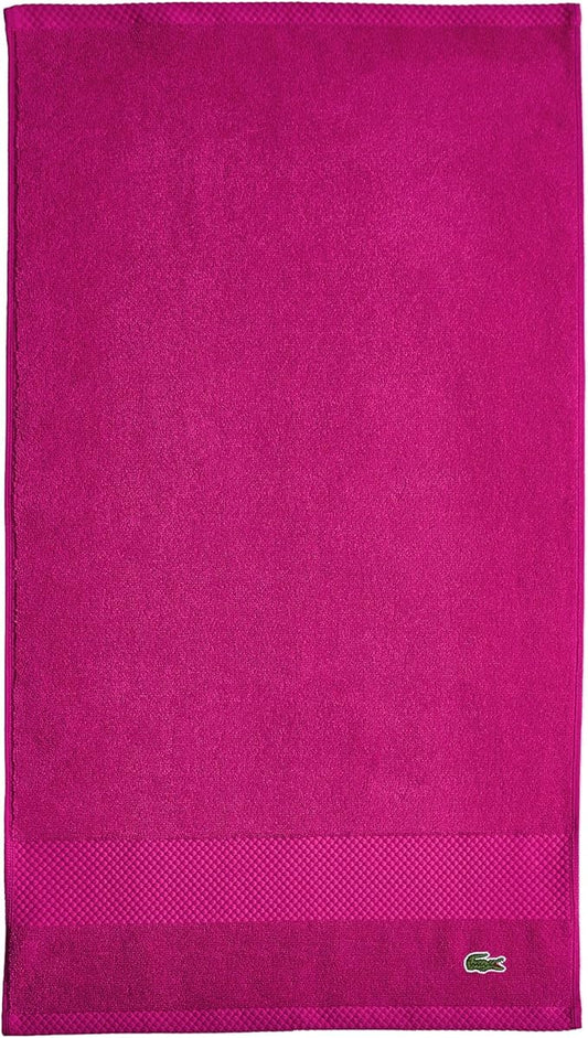 Lacoste Heritage Anti-Microbial Supima Cotton Hand Towel, Magenta, 16" x 30" – Absorbent & Quick Drying, Premium Super Soft Bath Towel, Bathroom Essential, Gift for All Occasions, Machine Washable
