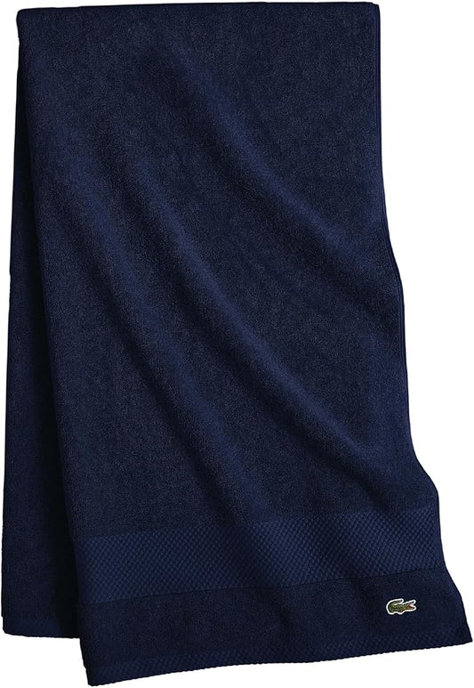 Lacoste Heritage 100% Supima Cotton Bath Towel, Navy, 30" x 54" – Highly Absorbent & Quick Drying, Premium Super Soft Bath Towel, Bathroom Essential, Gift for All Occasions, Machine Washable