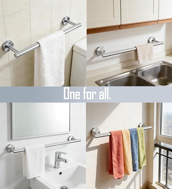 Towel Racks for Bathroom, Stainless Steel Towel Rack, Bathroom Towel Holder, Towel Bar for Bathroom Wall, Towel Holder for Bathroom Wall, Bathroom Towel Rack, Towel Bar, Bathroom Accessories (Silver)