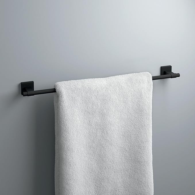 Franklin Brass Maxted (1-Pack) 24" Towel Rack for Bathroom, Matte Black Towel Bar for Bathroom Wall Towel Holder Rod Wall Mounted Bathroom Accessories MAX24-FB