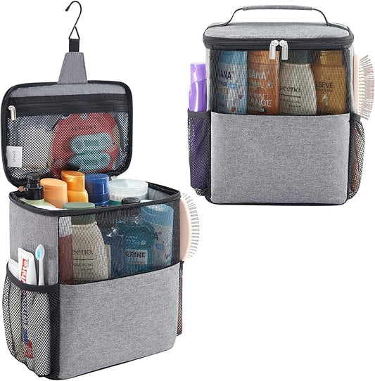 Lifewit Shower Bag Mesh Shower Caddy Portable College Dorm Room Essentials Tote Bag for Bathroom, Gym, Travel, Camping Quick Dry Hanging Shower Organizer Basket Toiletry Bag, Large, Grey