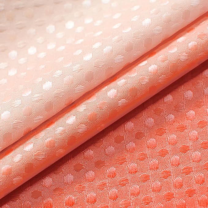 Mrs.Naturall Peach Shower Curtain with Hooks Set Coral Bathroom Accessories Decor Waterproof Cute Shower Curtains for Girls Bathroom Salmon