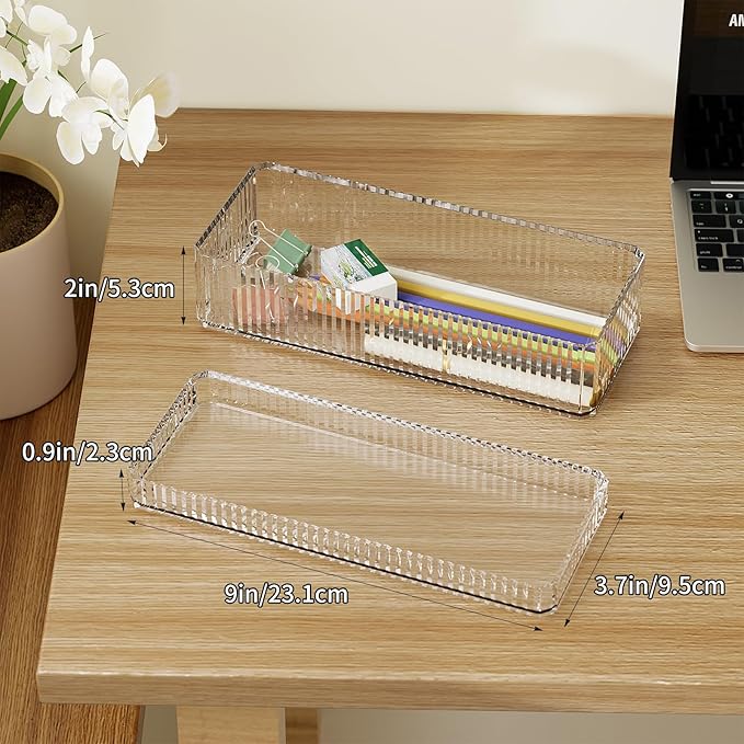 Acrylic Makeup Organizer, Organizer Tray, Vanity Cases, Nail Polish, Makeup, Perfume, Skincare Organizer Countertop, 2 Layers, Stackable