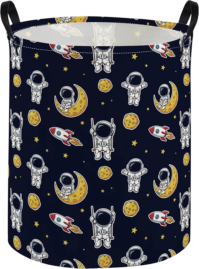 Kids Laundry Basket Space Hamper for Nursery Boys Hamper Cute Kids Storage Bin Room Decor for Home(Astronaut)
