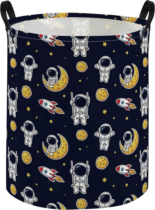 Kids Laundry Basket Space Hamper for Nursery Boys Hamper Cute Kids Storage Bin Room Decor for Home(Astronaut)
