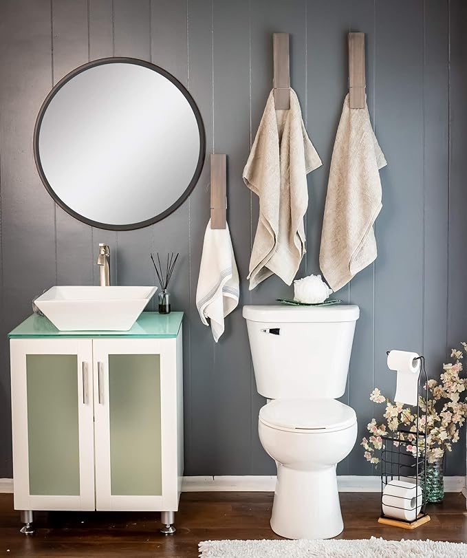 Giant Clothespin Bathroom Towel Holder | Huge 12” Clothes pin | Farmhouse Bathroom décor | Laundry Room or Nursery décor | Towel Rack or Hook | Bathroom Accessories wall décor (2 Classic Gray)