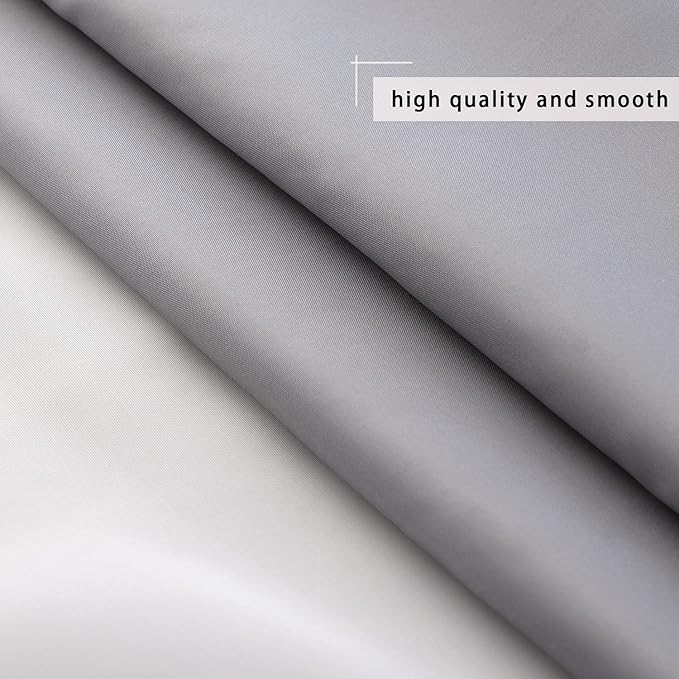 UFRIDAY 96 inch Long Shower Curtain,XLong Light Grey and White Fabric Shower Curtain for Bathroom with Mesh Window, Weighted Bottom Hem, Machine Washable, Extra Long, 72 x 96 Inches