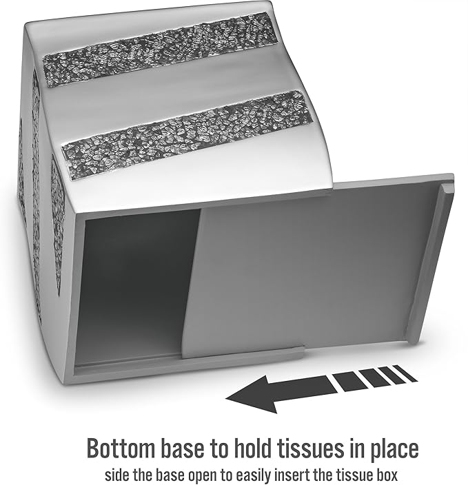 Creative Scents Silver Mosaic Bathroom Accessories Set Complete - 6 Piece Bathroom Set Includes: Bathroom Trash Can, Tissue Cover, Soap Dispenser, Toothbrush Holder, Tumbler & Soap Dish