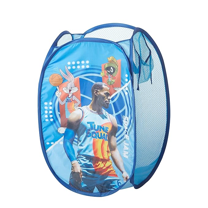 SPACE JAM: A New Legacy Pop Up Laundry Storage Hamper with Handles, 21"H x 13"L x 13"W