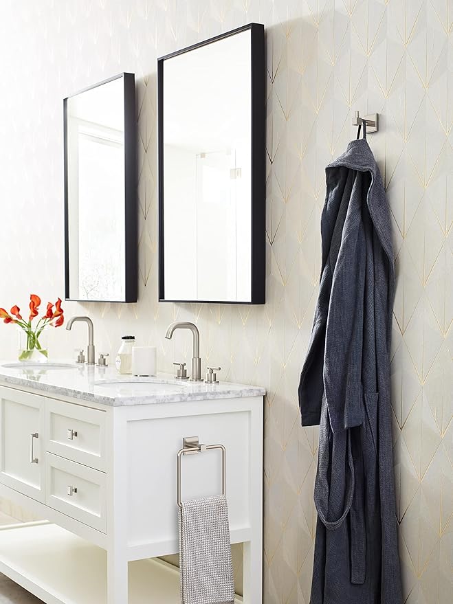 Amerock BH36070G10 | Brushed Nickel Single Robe Hook | 1-7/8 in. (48 mm) Length Towel Holder | Appoint | Towel Hook for Bathroom | Bathroom Hardware | Bath Accessories