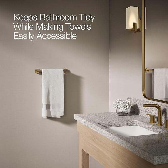 Kohler 27288-2MB Elate® 12" Towel bar, Vibrant Brushed Moderne Brass