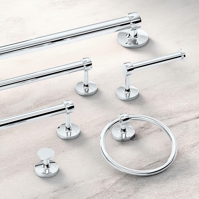 Gatco 5212 Gibson Towel Ring | Modern Hand Towel Holder for Bathroom | Stylish Decorative Hardware, Heavy Duty Metal, EZ Ancor Mounting | Chrome Finish