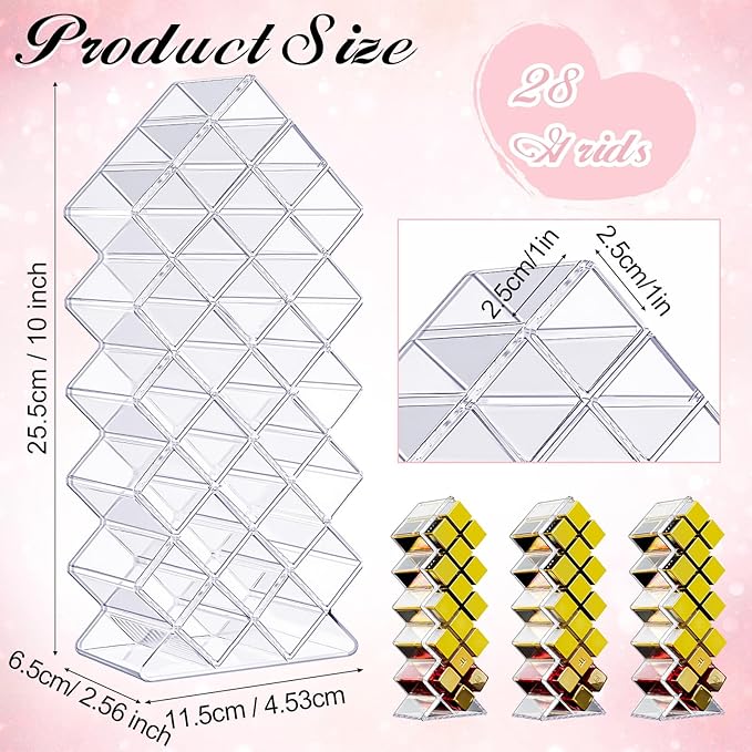 Hoolerry 4 Pack Acrylic Lipstick Holder Organizer 112 Slots Clear Lip Gloss Holder Organizers Stackable Lipsticks Tower Lipstick Case Display Stand Storage Box for Makeup Cosmetic Vanity(Fish Shape)