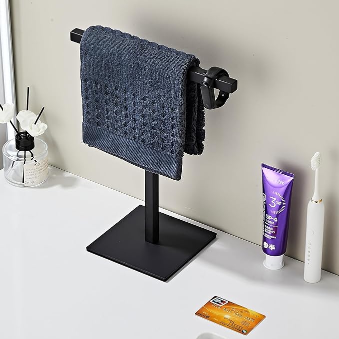 Bathroom Hand Towel Holder Stand???T-Shape Hand Towel Holder Stand SUS304 Stainless Steel for Bathroom???Kitchen or Vanity Countertop