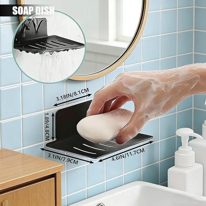 9-Pieces Matte Black Bathroom Hardware Accessories Set,Stainless Steel Wall Mounted 16 Inch Hand Towel Bar,Bath Towel Bar Set Wall Mounted,Towel Racks for Bathroom