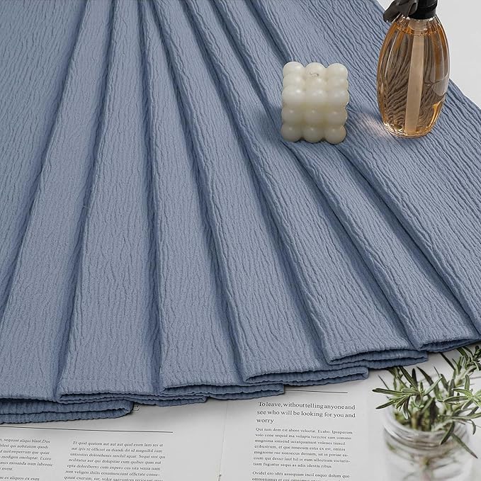 Aiyufeng Fabric Sky Blue Long Shower Curtain for Bathroom, 3D Textured Pattern Shower Curtain Hotel Spa Quality, Boho Bathroom Curtain Modern Style Soft Cloth Luxury, Machine Washable,72x84 Inches