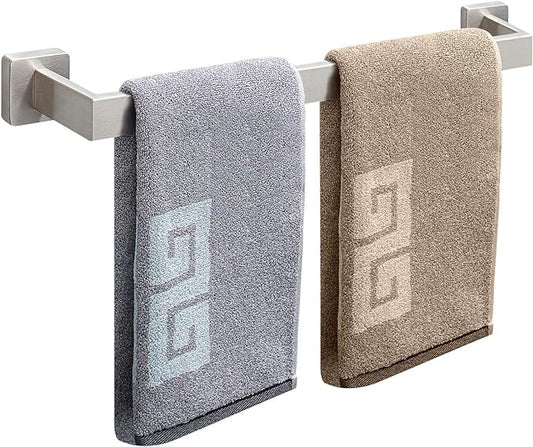 NearMoon Bathroom Towel Bar, Bath Accessories Premium Thicken Stainless Steel Square Shower Towel Rack for Bathroom, Towel Holder Wall Mounted (1 Pack, Brushed Nickel, 24 Inch)
