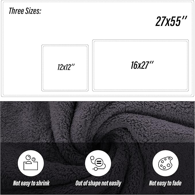 MOONQUEEN Ultra Soft Towel Set-Quick Drying-2 Bath Towels 2 Hand Towels 2 Washcloths - Microfiber Coral Velvet Highly Absorbent Towel for Bath Fitness, Bathroom, Sports, Yoga, Travel(Dark Grey, 6 Pcs)