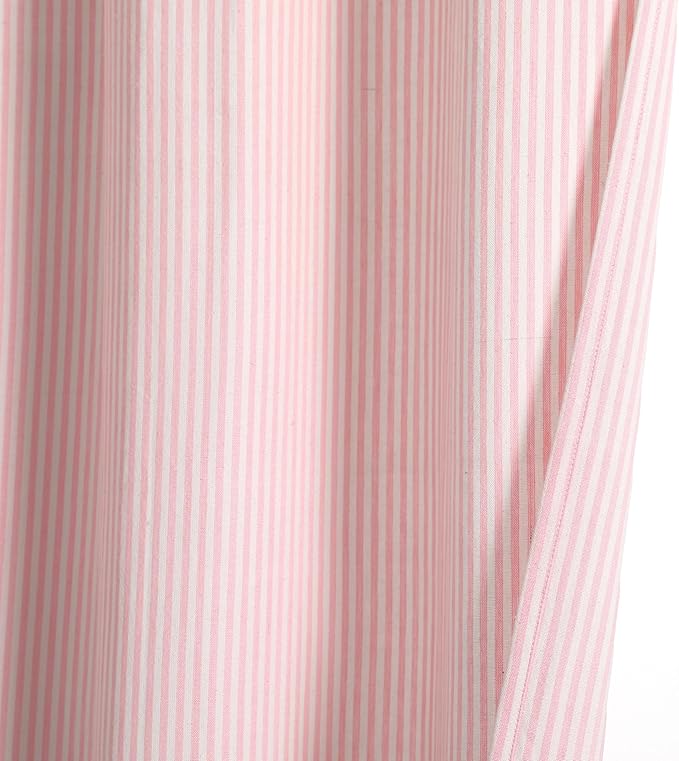 Lush Decor Vintage Stripe Yarn Dyed Cotton Shower Curtain, 72" x 72", Pink