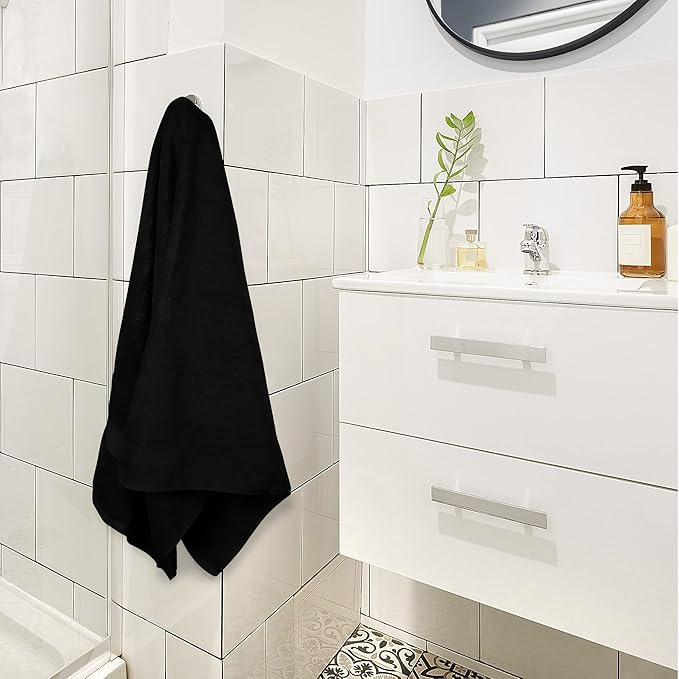 Utopia Towels 16 Pack Premium Bath Towels Set, 27 by 54 Inches, 100% Ring Spun Cotton 600GSM, Lightweight and Highly Absorbent Quick Drying Towels, Perfect for Daily Use, Black