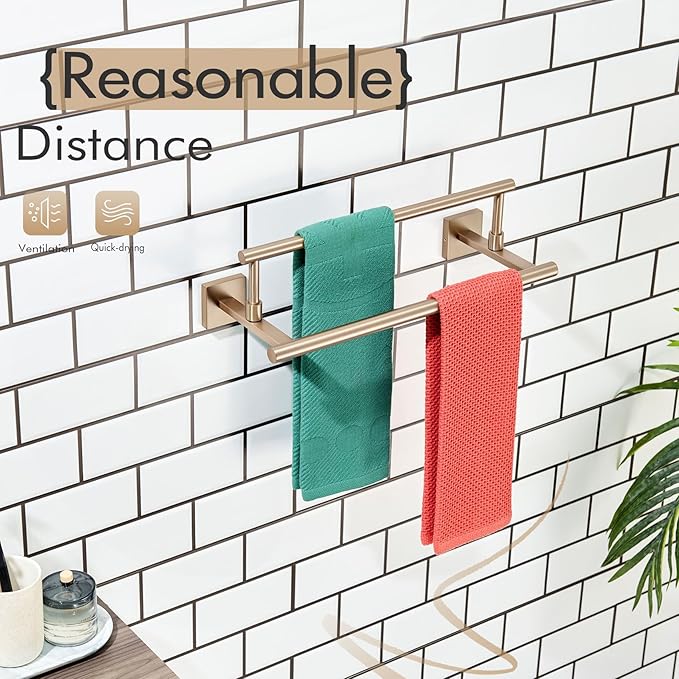 KOKOSIRI Hand Towel Bar 16-Inch Towel Holder Bathroom Rack for Bath Cabinet Towel Rails Champagne Bronze Stainless Steel B5009CPG-L16