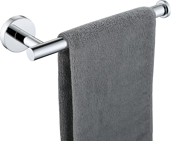 Hand Towel Holder for Bathroom, Chrome Polished Hand Towel Bar, SUS304 Stainless Steel Hand Towel Hanger, Wall Mounted Small Hand Towel Ring, 9 Inch Round Heavy Duty Towel Rack for Bathroom, Kit