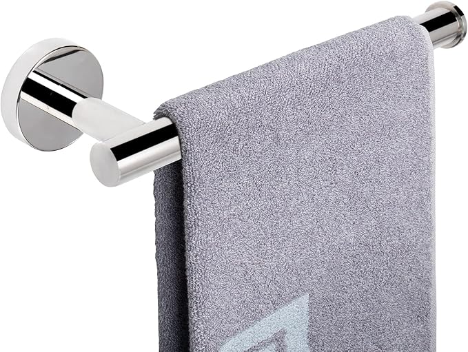 NearMoon Hand Towel Holder/Towel Ring, Thicken Stainless Steel Hand Towel Bar for Bathroom, Rustproof Wall Mounted Towel Rack, Contemporary Style Bath Accessories, 9 Inch (1 Pack, Chrome Finish)