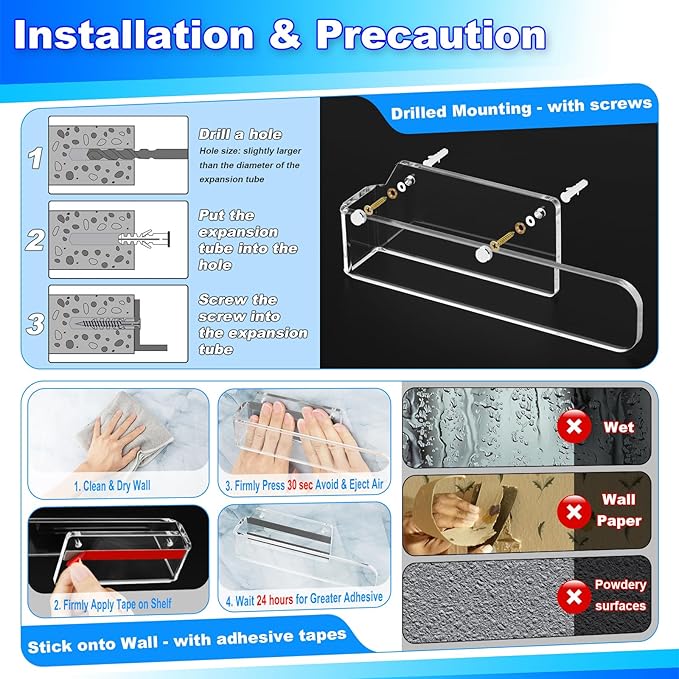 Cosmos Acrylic Hand Towel Holder Hand Towel Ring Self Adhesive and Wall Mounted Modern Hand Towel Bar Towel Hanger for Bathroom Kitchen Lavatory (Transparent Clear)