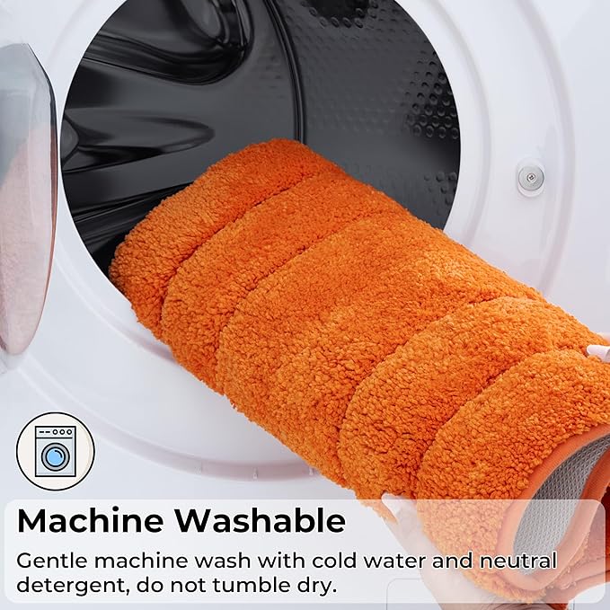 GRANNY SAYS Bathroom Rugs Non Slip, 20" x 32", Bath Rugs for Bathroom Washable, Bath Mats for Floor, Microfiber Bath Mat for Tub, Absorbent Bath Rugs for Shower Room, Orange