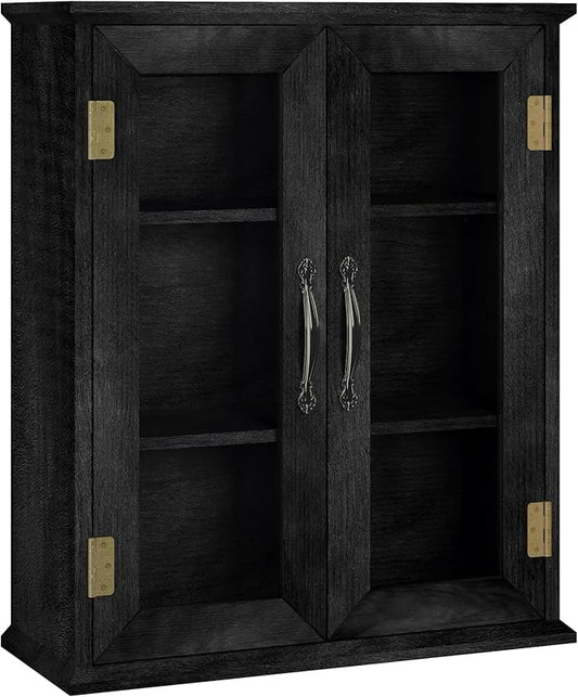 ChooChoo Bathroom Wall Cabinet, Medicine Cabinet with Acrylic Doors, Wall Mounted Over The Toilet Storage Cabinet with Adjustable Shelves for Bathroom, Kitchen, and Laundry Room, Black