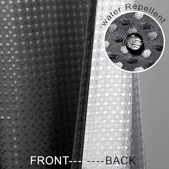 Mrs.Naturall Black and White Waffle Weave Fabric Shower Curtain Set with Hooks,Waterproof Modern Shower Curtains for Bathroom,Cute Ombre Dark Grey Cloth Bathroom Shower Curtain Sets,72x72 Inches