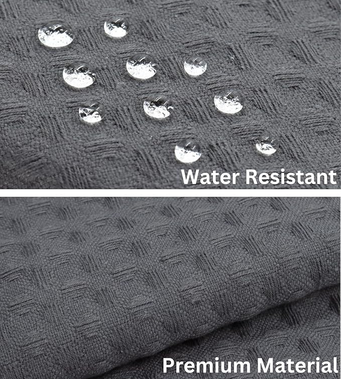 PurpleEssenecs Shower Curtain - Waffle Textured Heavy Duty Thick Fabric for Bathroom, Luxury Weighted Cloth Bath Curtain - Spring Easter Summer - 72" W x 72" L - Pack of 1 - Steel Grey