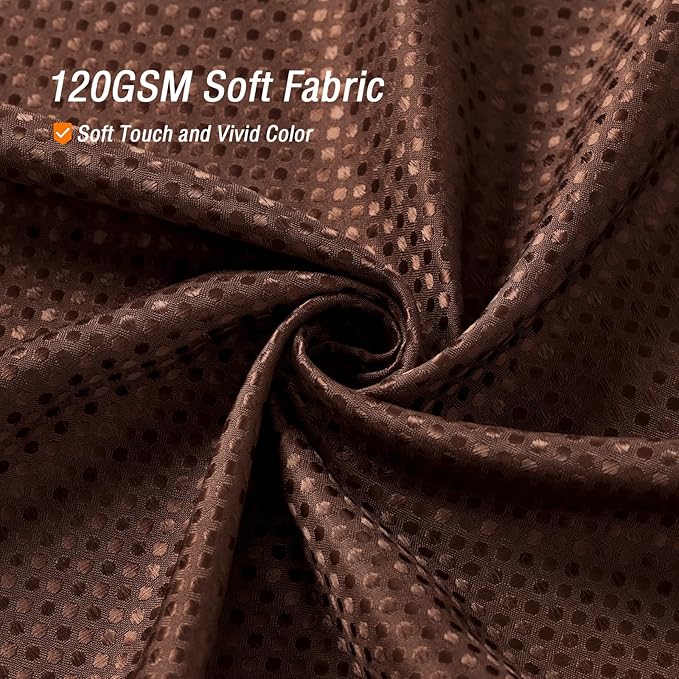 Gibelle Extra Long Shower Curtain 72 x 84, Tall Waffle Weave Textured Fabric Shower Curtain for Bathroom, Water Repellent, Machine Washable, Brown