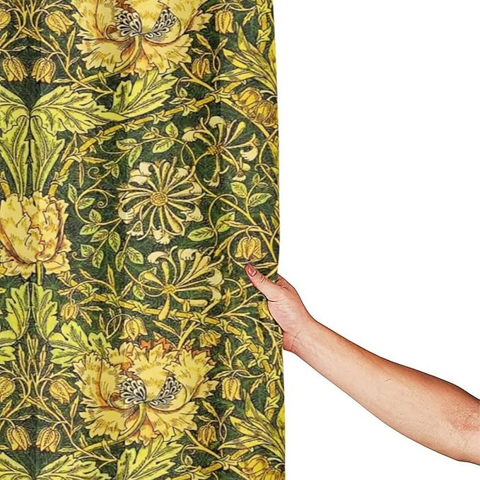 Retro Flower Shower Curtains William Morris Vintage Country Boho Flower Art Print Shower Curtains 72""×84"" Inch, Style-3