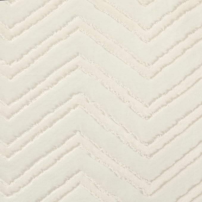 OVZME Beige Bathroom Shower Curtain 78 Inch Length, Boho Style Soft Touching Chevron Textured Protect Privacy Shower Curtain for Bathroom Hotel, Modern Bath Decor, 72Wx78L Inches