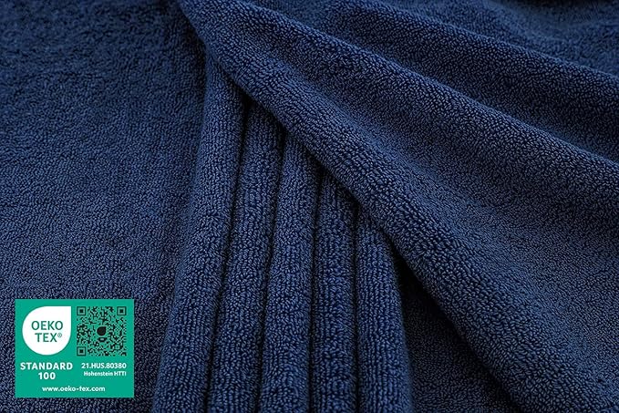 American Soft Linen 100% Cotton 600 GSM Turkish 40x80 Oversized Bath Towel Sheet, Extra Large Adult Towels for Bathroom, Navy Blue Bath Sheet