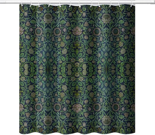 William Morris Original Design Vintage Shower Curtain Furniture Bathroom Fabric Decorations Washable Shower Curtain with Hooks 66x72 Inches(168x183cm), Style-9