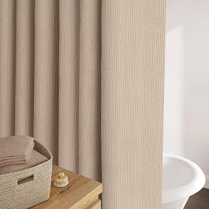 Brown Shower Curtain Fall Terracotta Mid Century Shower Curtain 48" W x 72" L
