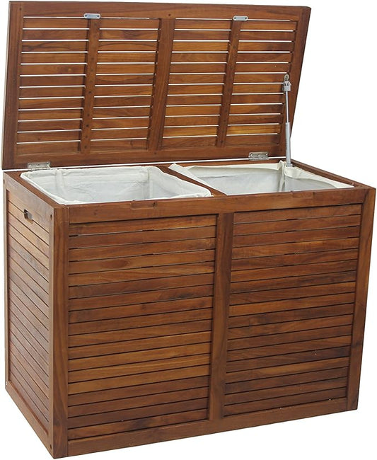 The Original Spa Double Teak Laundry or Storage Hamper