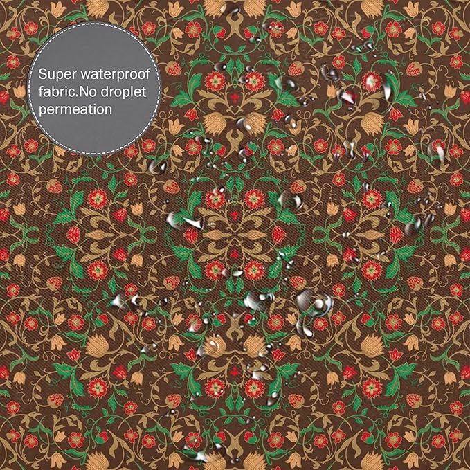 William Morris Original Design Vintage Shower Curtain Furniture Bathroom Fabric Decorations Washable Shower Curtain with Hooks 72x72 Inches(183x183cm), Style-1