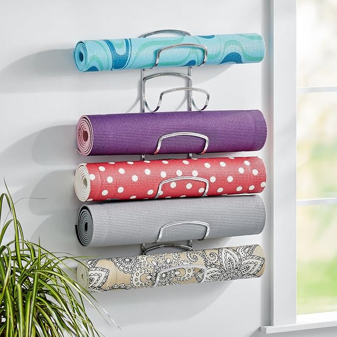 mDesign Metal Towel Shelves – Towel Rack for the Bathroom with 6 Compartments – Practical Bathroom Accessories for Both Large and Small Towels – Silver